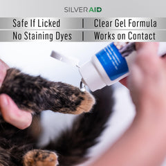 SilverAid poultry skin-care gel used on a chicken for safe daily care.