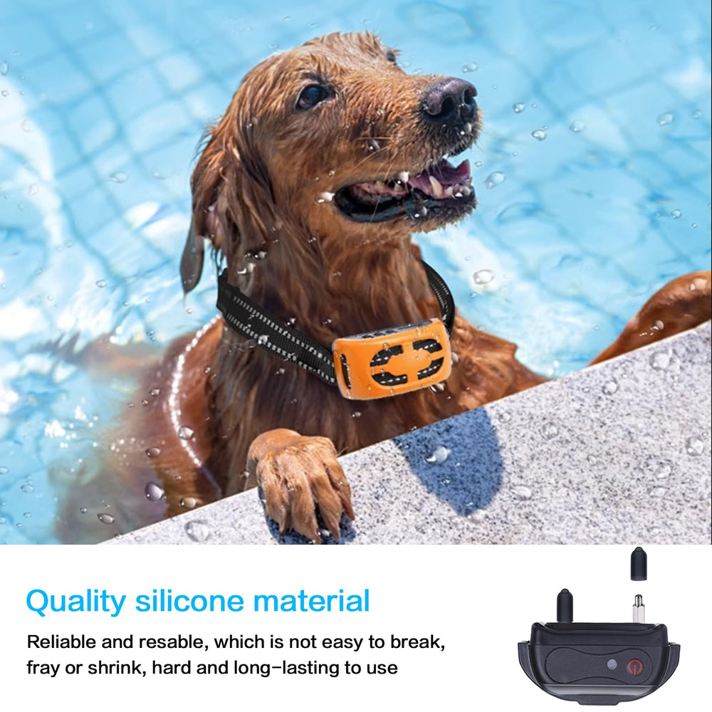 Rubber tips slide over prongs to minimize skin contact during training