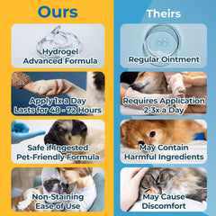 Silverquine lick-safe formula close-up highlights pet-friendly use.