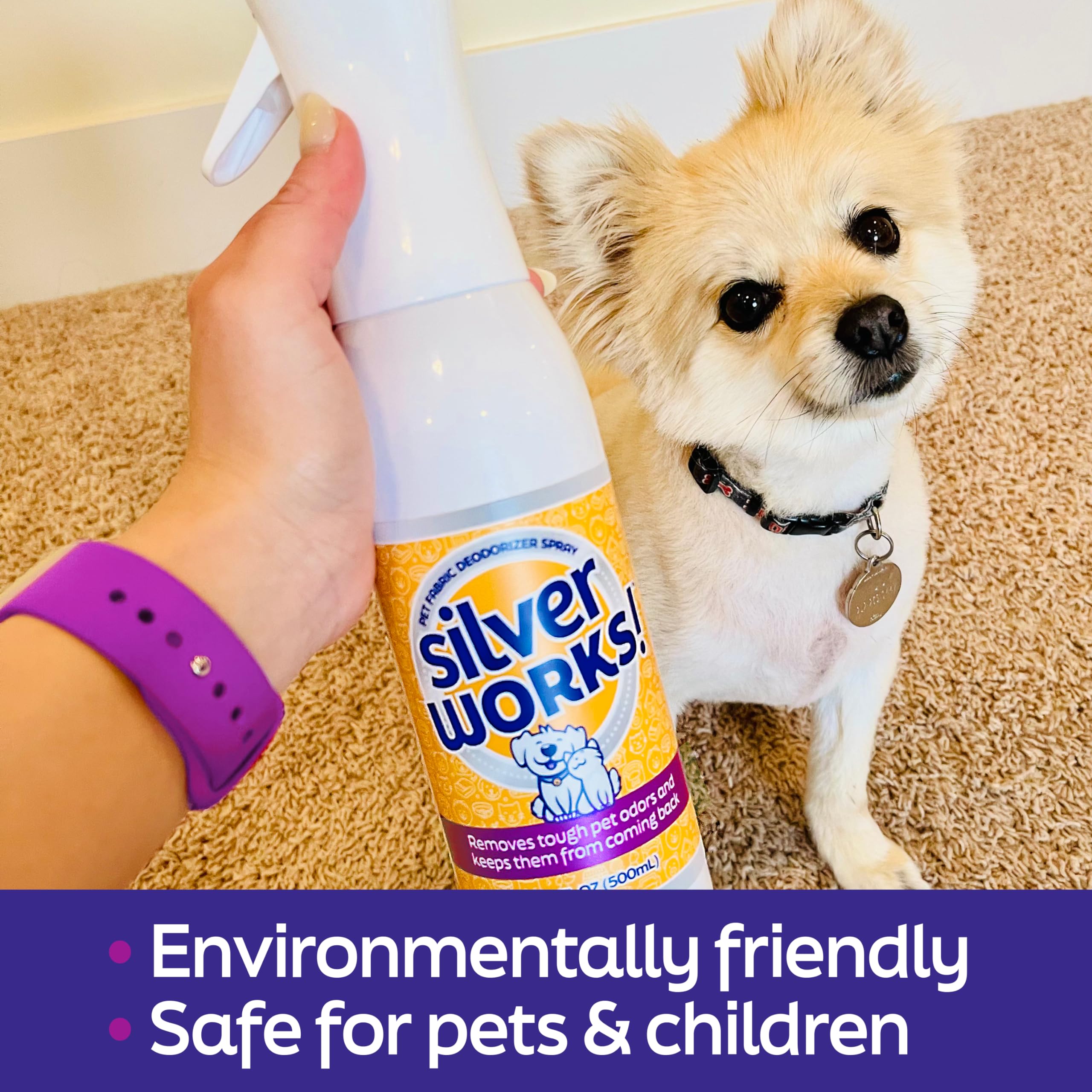 SilverWorks! Litter box deodorizer keeps space smelling fresh and inviting.