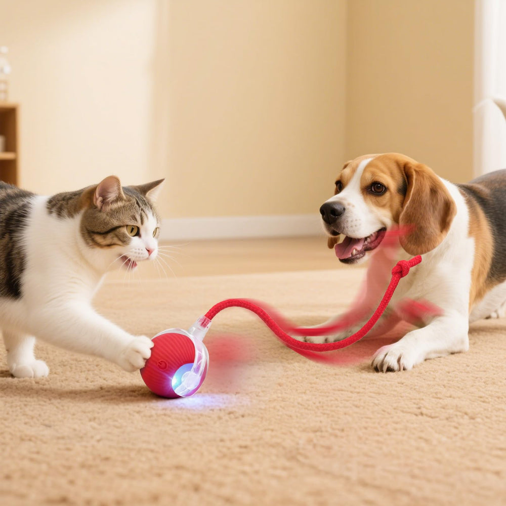 SilveWillo interactive ball pink used by indoor cats and dogs for active engagement.