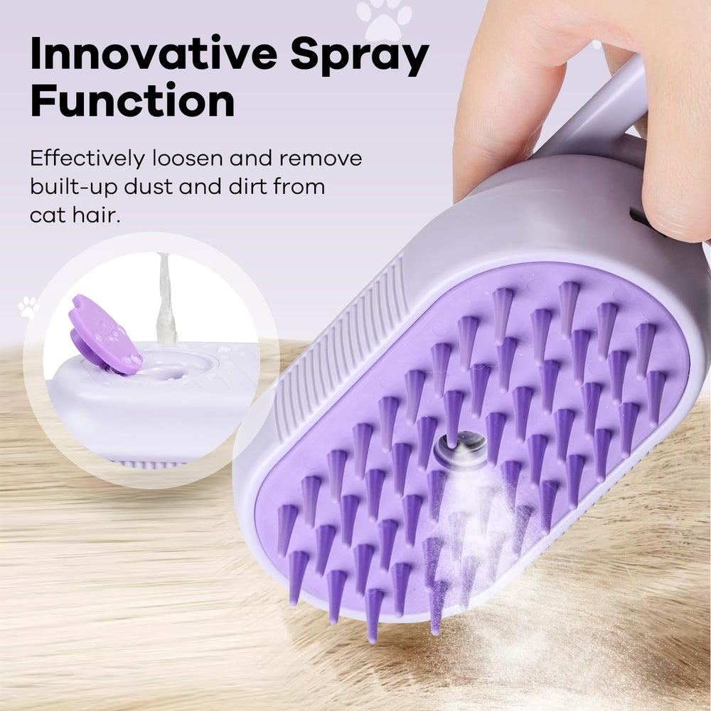 SILVLF Cat Steam Brush soft silicone bristles glide gently without scratching.