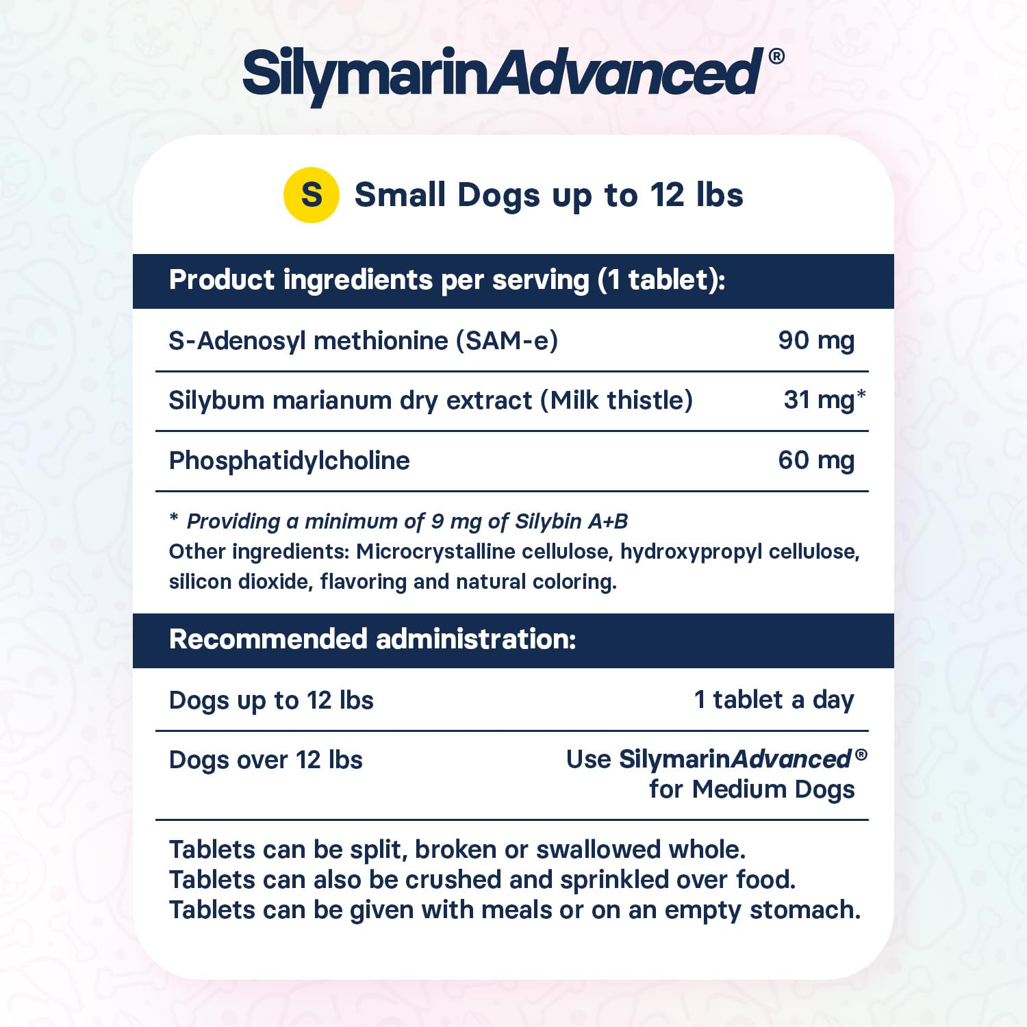 SilymarinAdvanced small-dog with bottle on floor suggests convenient home use.