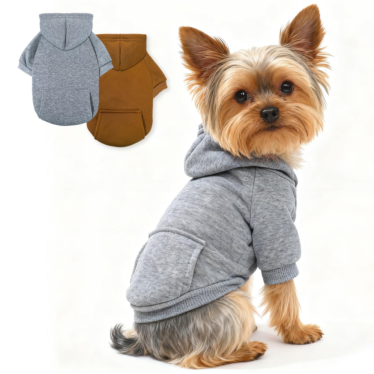 SIMCAPY XXS dog hoodie front view keeps tiny dogs warm and cozy