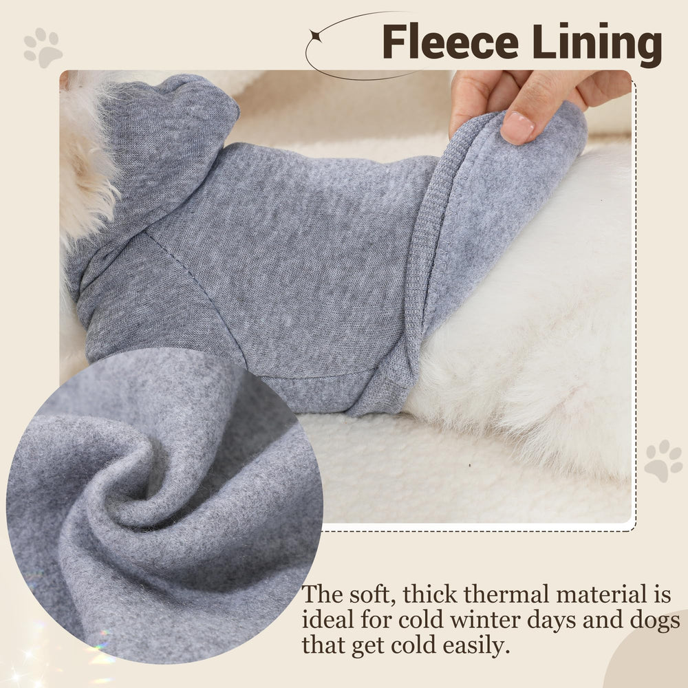 SIMCAPY XXS dog hoodie warm fleece close-up for cold-season comfort