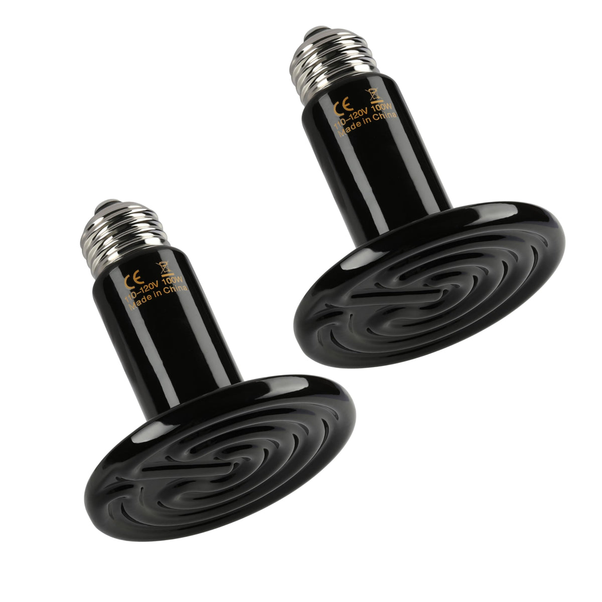 Simple Deluxe 100W ceramic heat emitter front view for compact terrarium warmth.