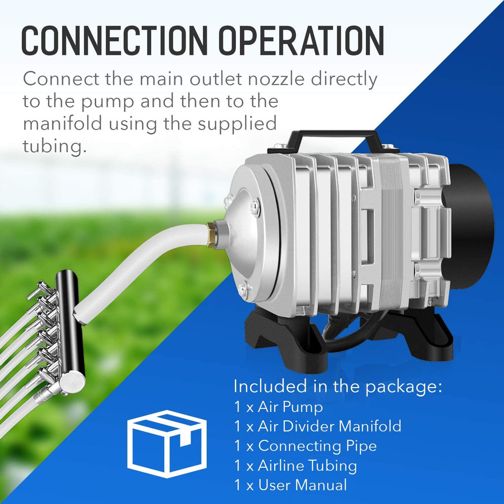 Simple Deluxe 602GPH air pump includes 25ft flexible tubing for versatile setup