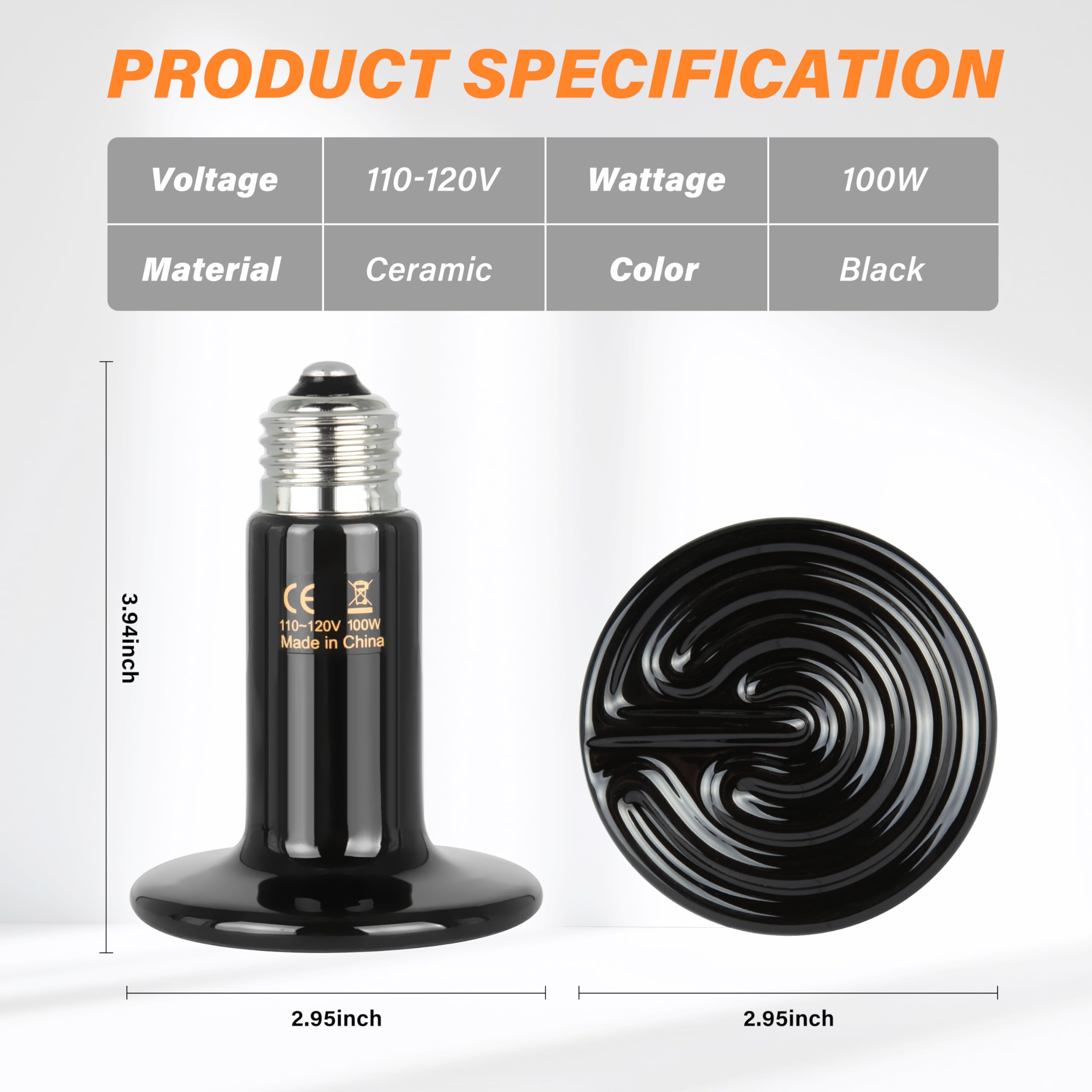 Simple Deluxe ceramic heat emitter base E26 connection shows easy installation.