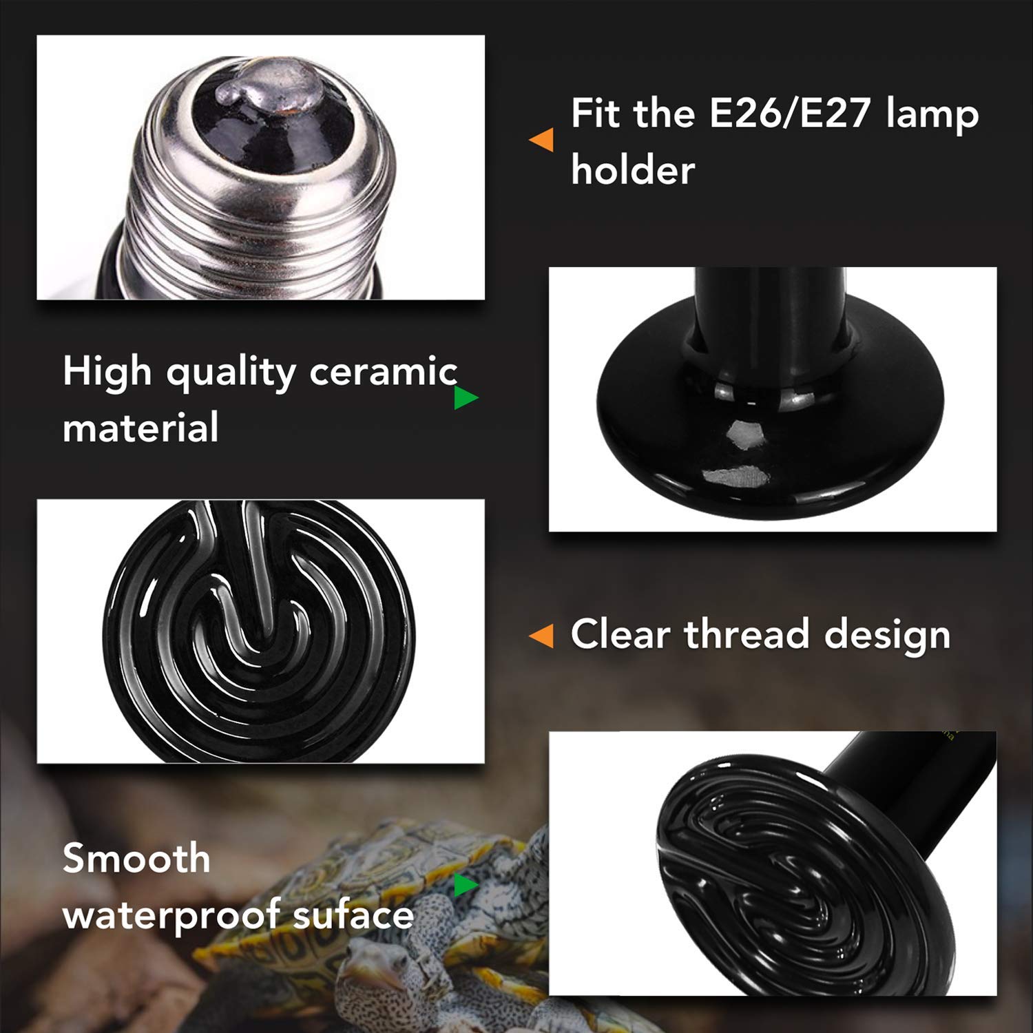 Simple Deluxe ceramic heat emitter installed in a terrarium setup.