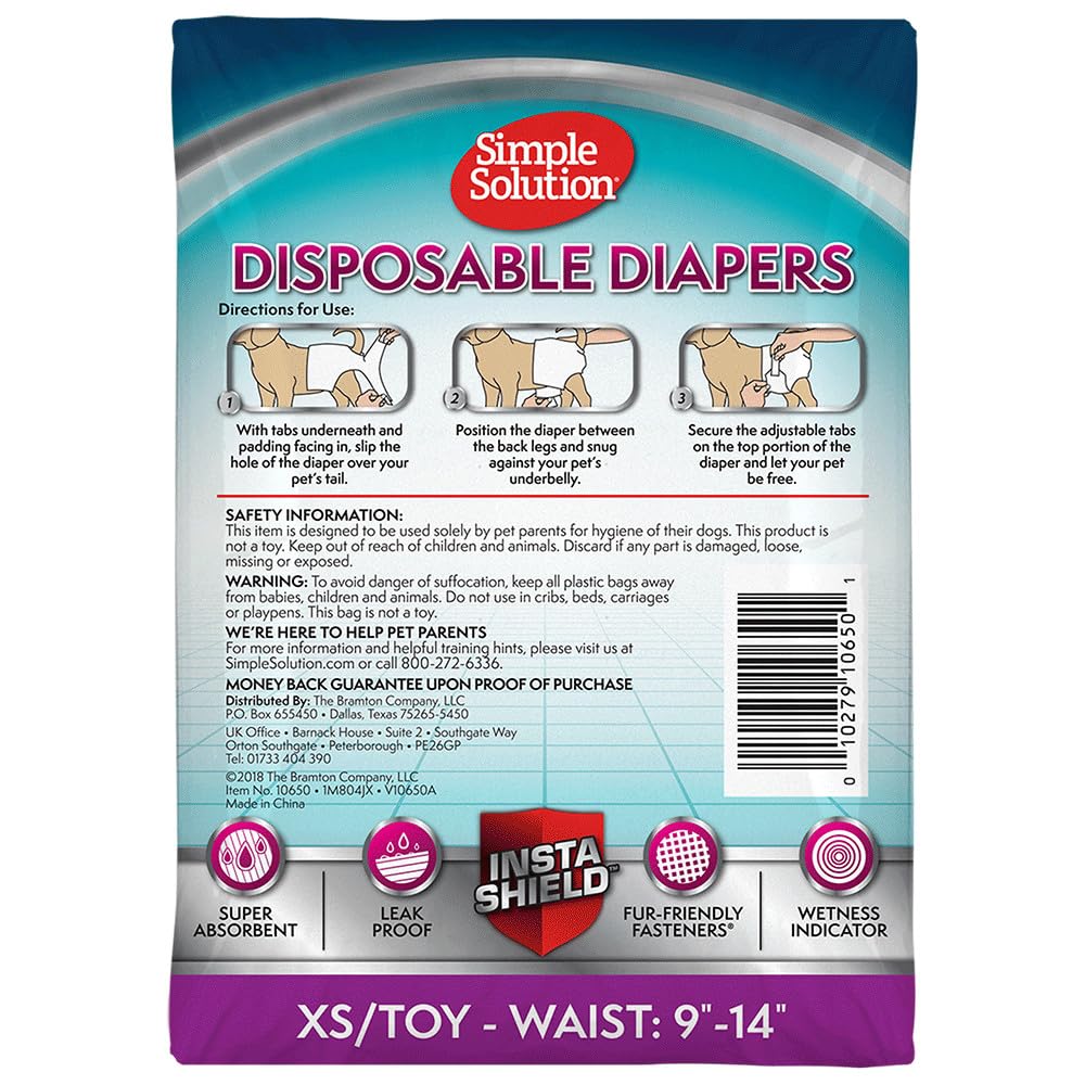 Simple Solution diapers shown for travel use with small pets