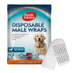 Simple Solution male wraps with absorbent core protect floors from accidents in large dogs.