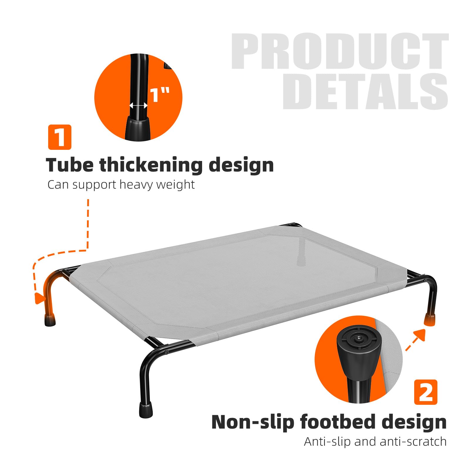Simple Trending raised dog bed 8-inch height offers suitable clearance for all ages.