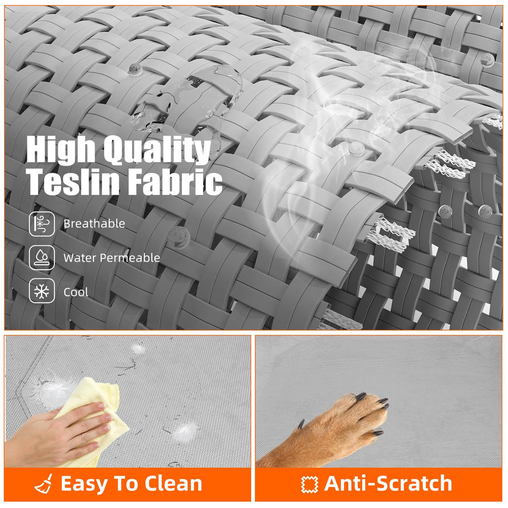 Simple Trending raised dog bed assembly in progress shows easy setup.