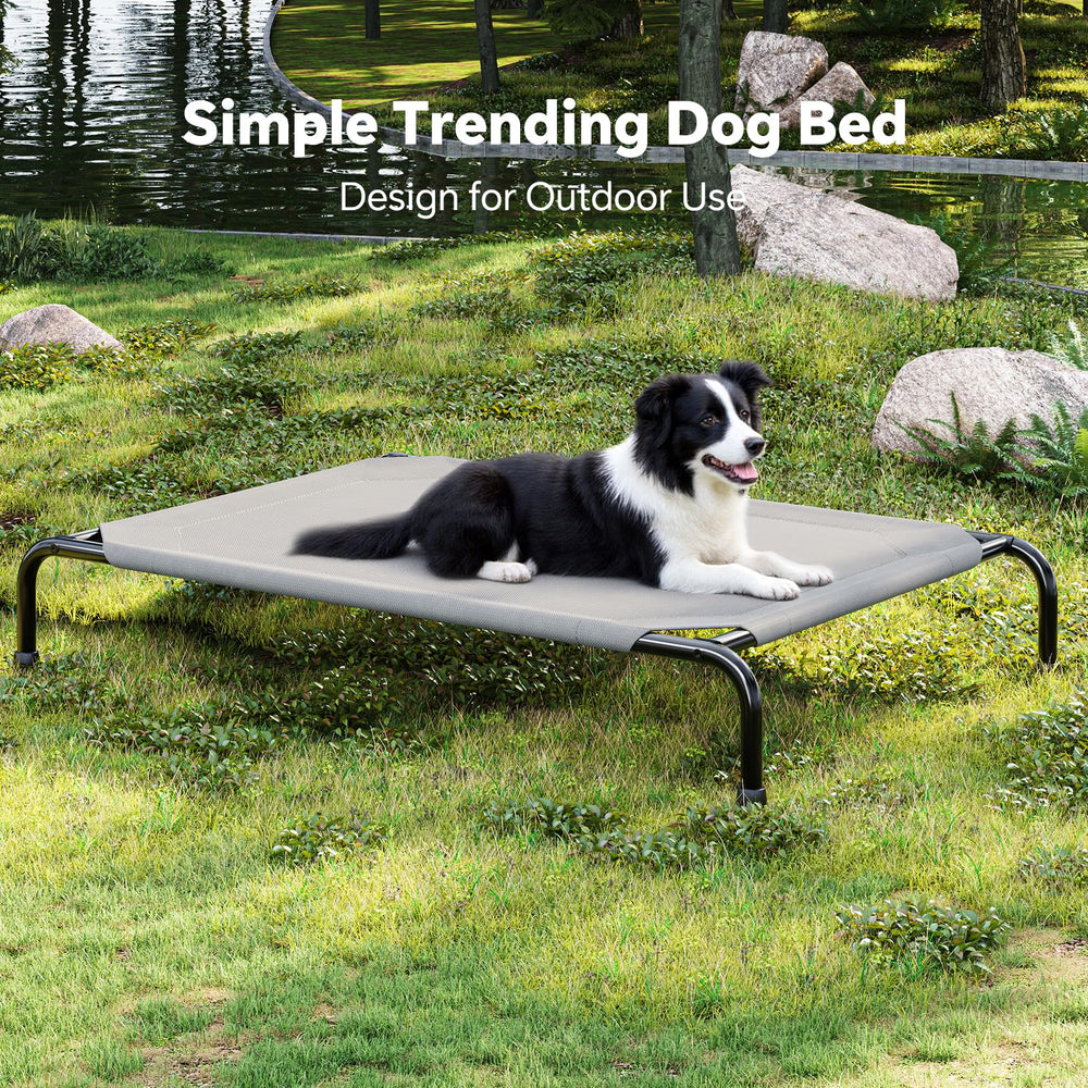 Simple Trending bed promotes airflow for dry comfort during warmer days.