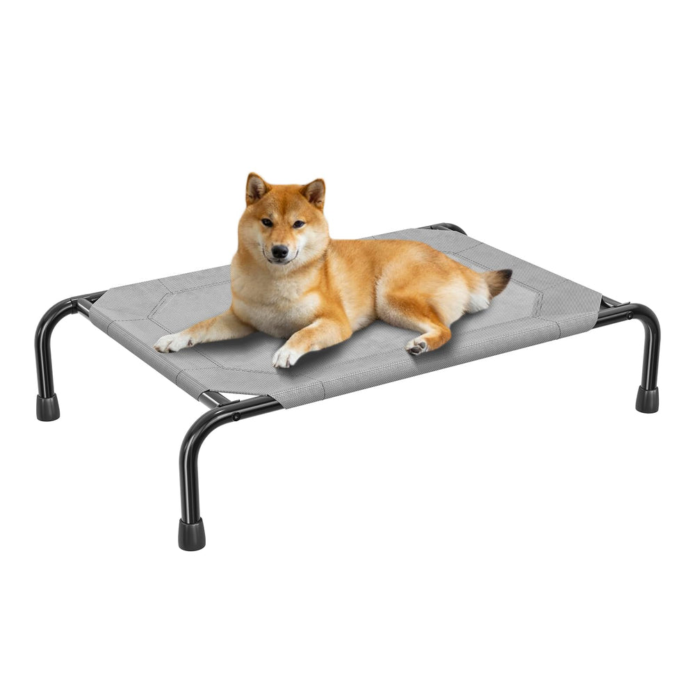 Simple Trending raised dog bed grey color complements home decor while keeping pets comfy.