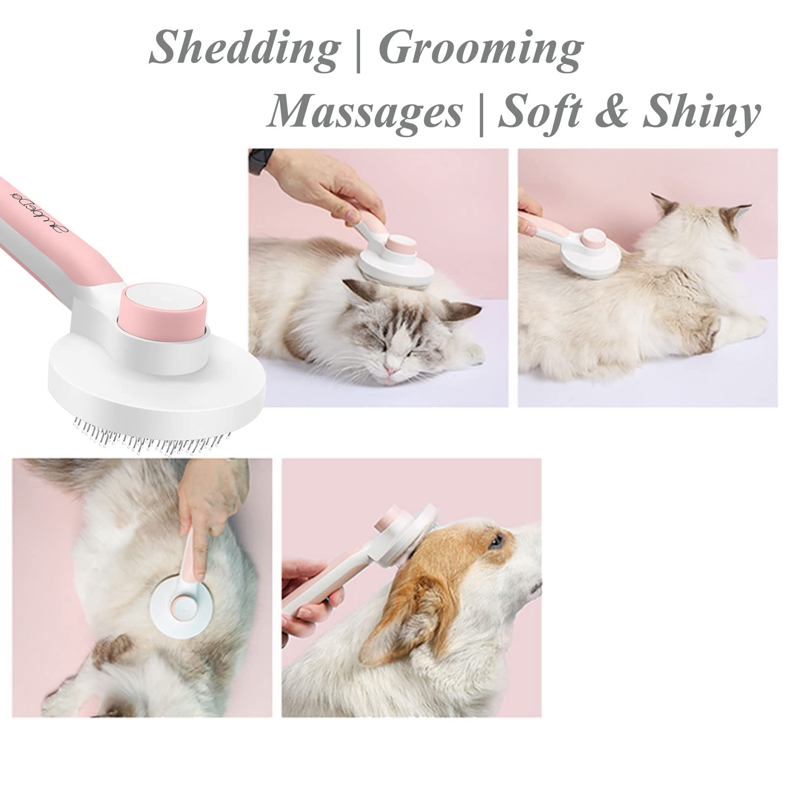 SimpleDot pink anti-slip handle for comfortable grip during grooming