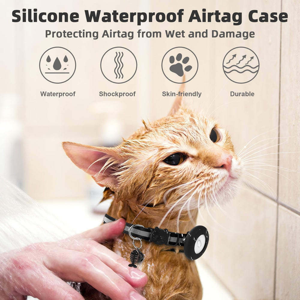 SimpleThings Airtag Cat Collar Adjustable Size fits different necks securely.