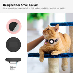 SimpleThings AirTag cat collar holder inside with AirTag—secure fit on small collars.