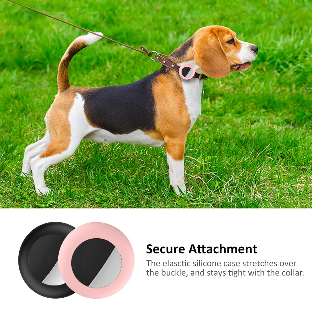SimpleThings AirTag cat collar holder waterproof closeup—soft silicone protects AirTag from scratches.