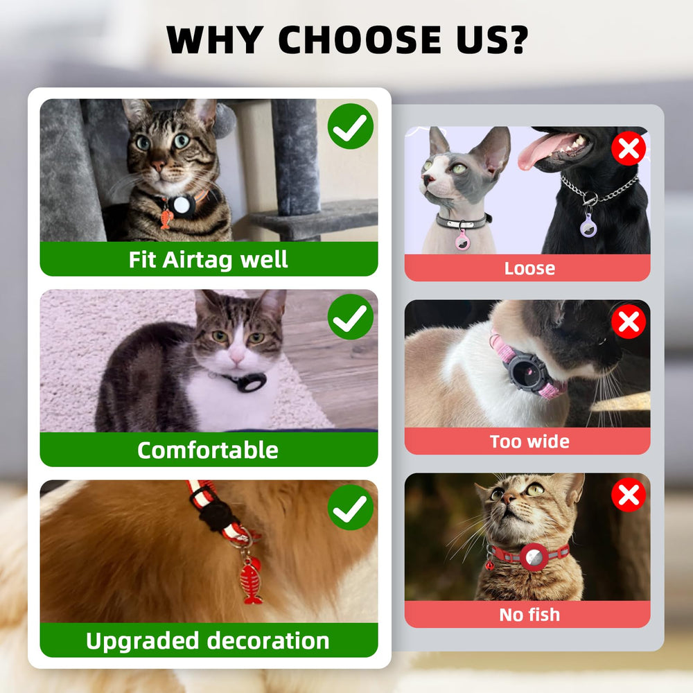 SimpleThings Airtag Cat Collar Reflective Strap boosts visibility for night-time walks.