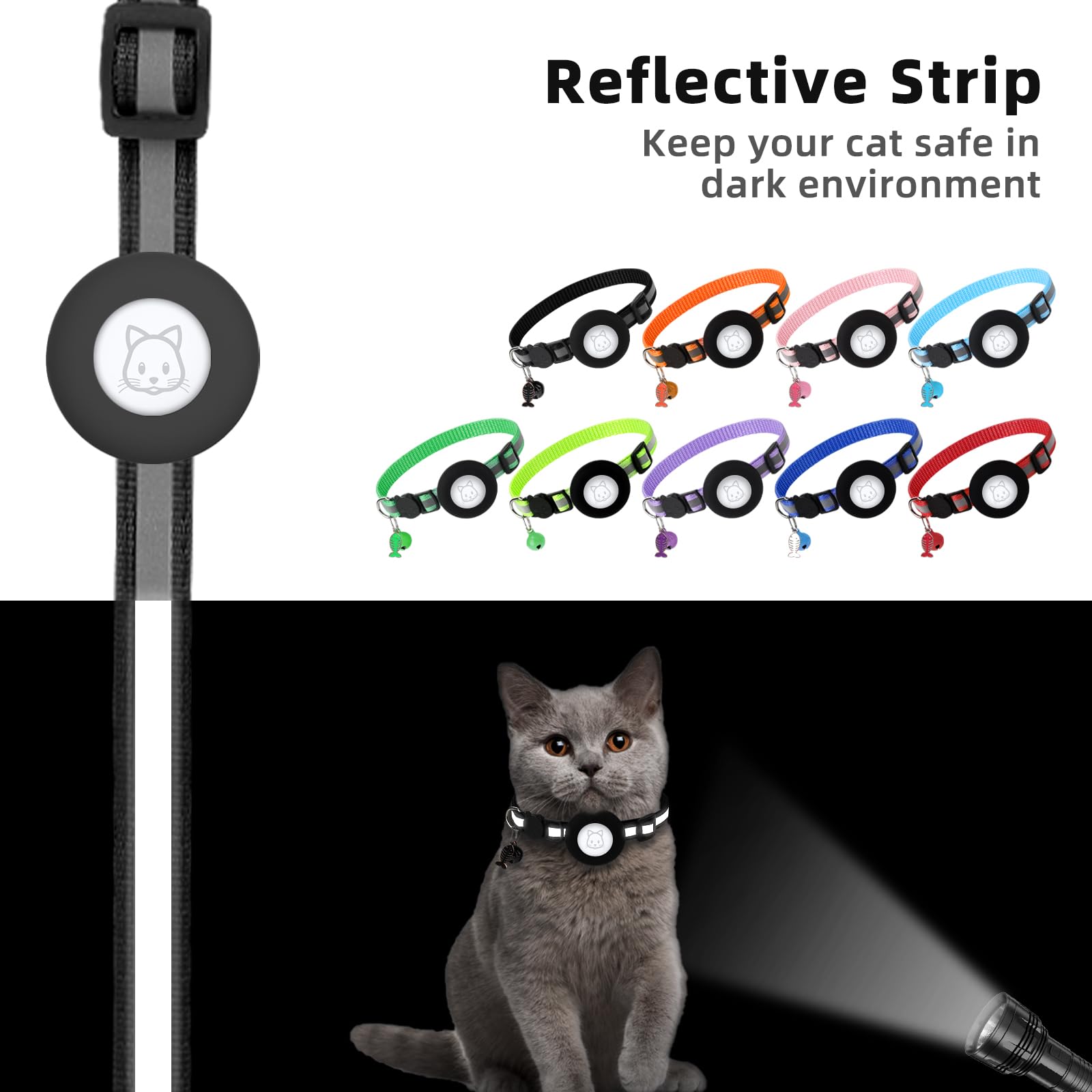SimpleThings Airtag Cat Collar Safety Buckle enhances quick release during play.