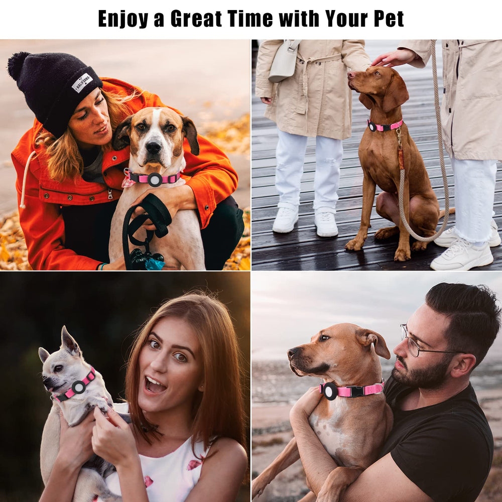 SimpleThings AirTag collar close-up showing slide-on installation and durable materials