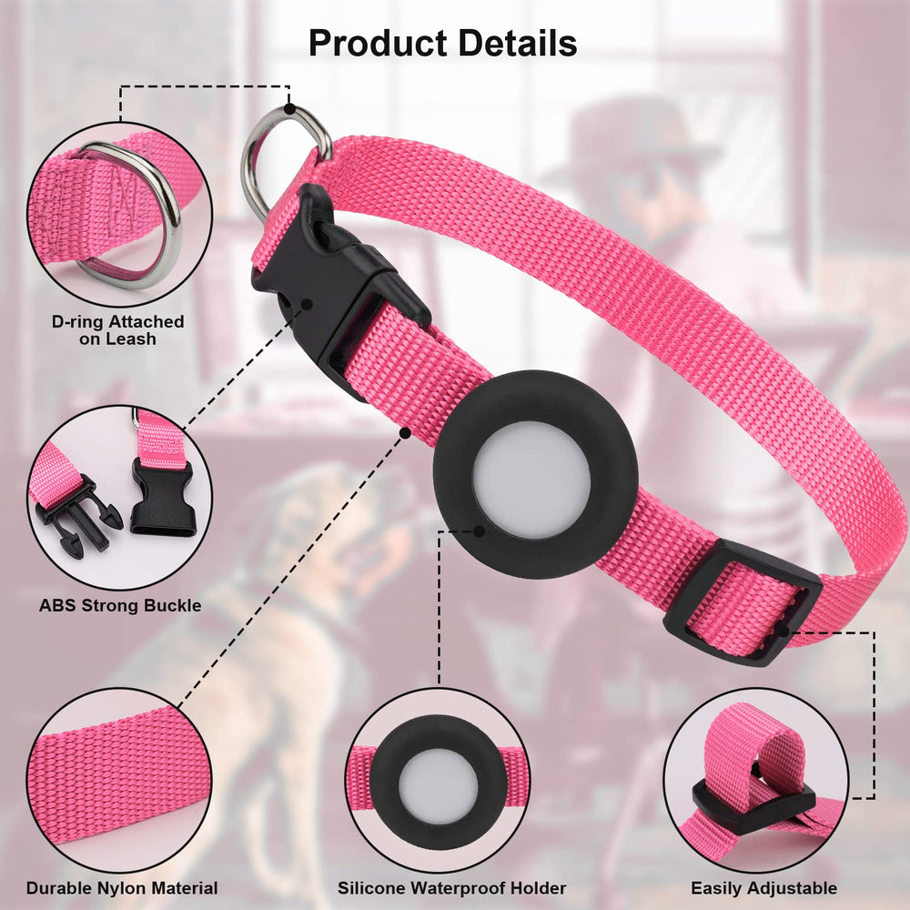 SimpleThings AirTag collar quick snap buckle for secure outdoor walks