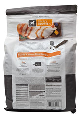 Simply Nourish turkey brown rice ingredients close-up highlights first ingredient deboned turkey.