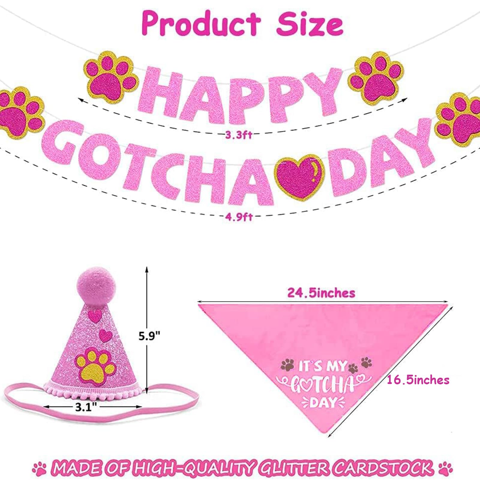 SINFUN Happy Gotcha Day banner setup for instant party backdrop.