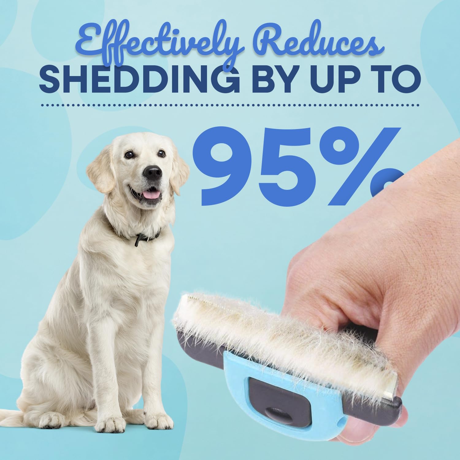 SINKO deshedding tool handle design shown for comfortable long grooming sessions.