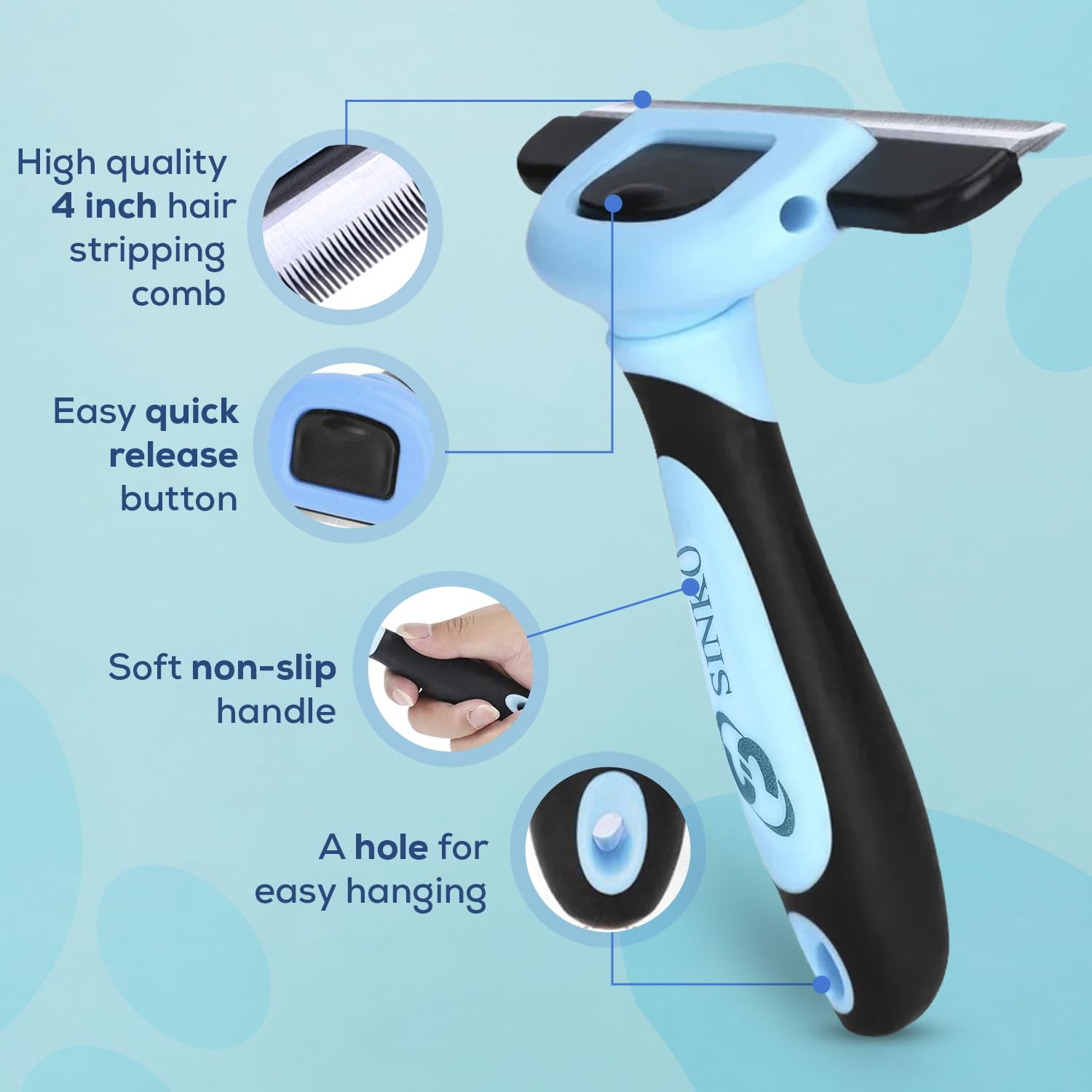 SINKO skin-friendly materials guarantee safe brushing with durable plastic and stainless components.