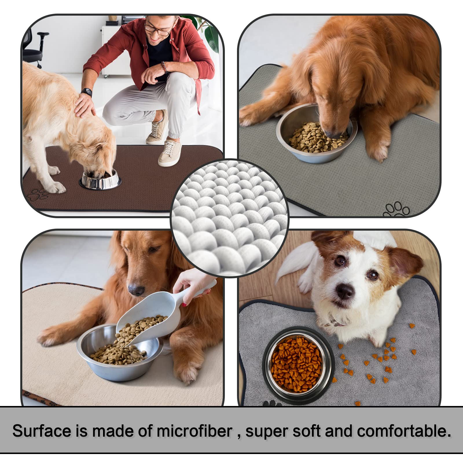 Sinland easy-clean grey mat; machine washable and quick air-dry after meals.