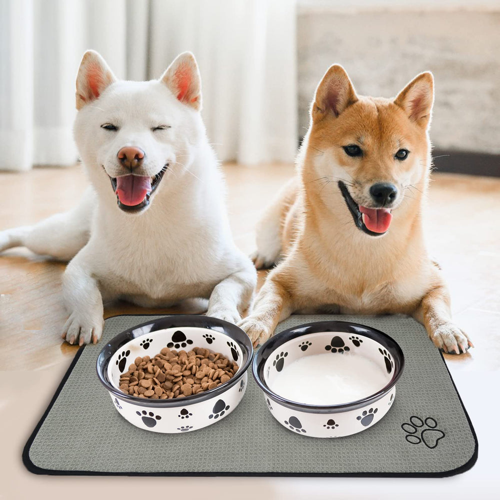 Sinland grey dish-drying mat compact size; fits 5–7 inch bowls neatly.