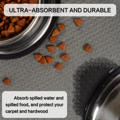 Sinland paw-embroidery grey design; adds playful style to any feeding area.