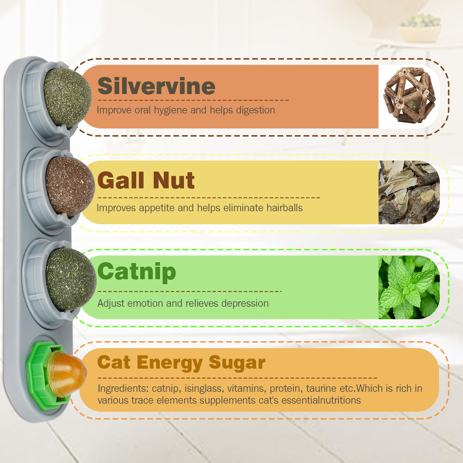 SINROBO Catnip Ball Licking Action demonstrates 360-degree rotation for self-directed play