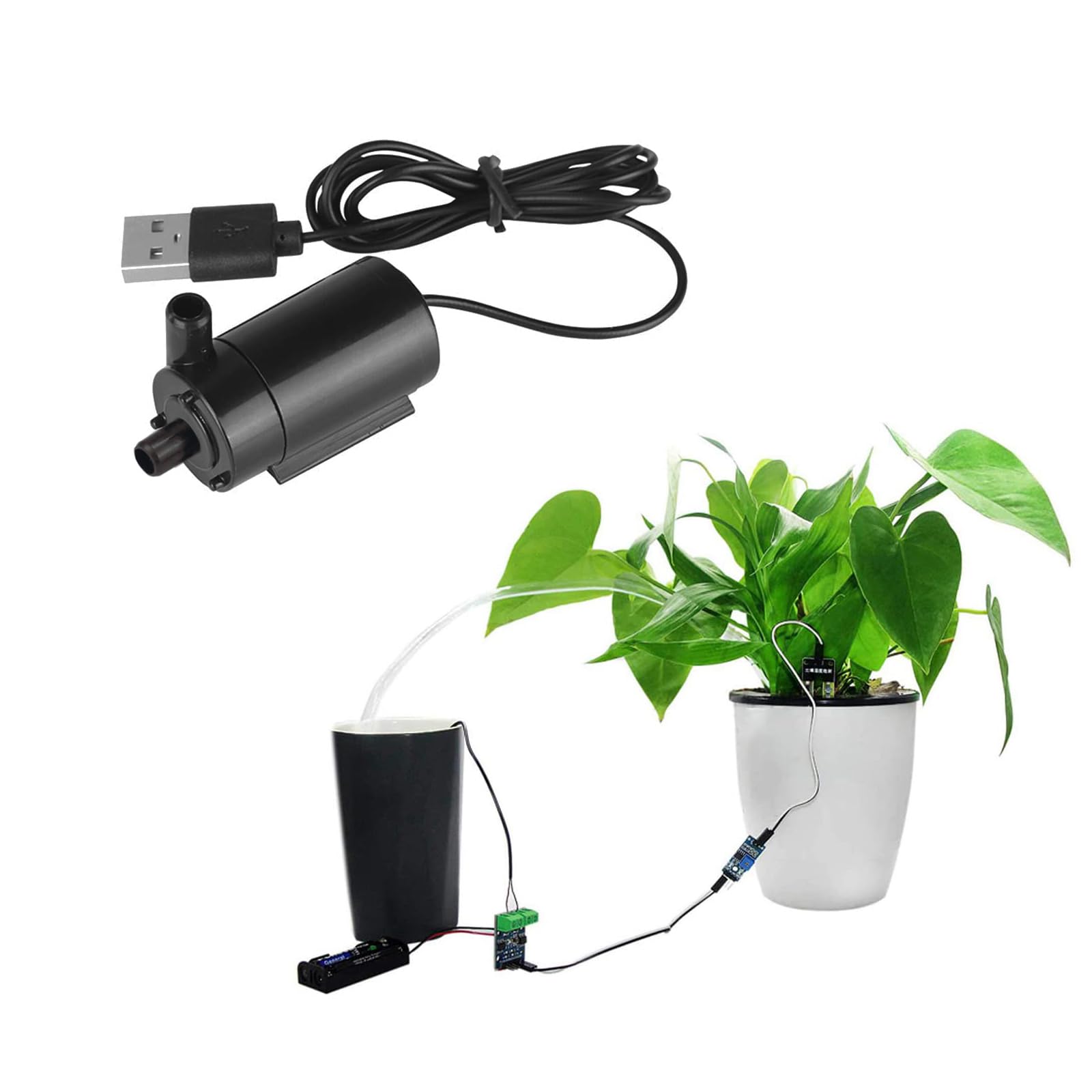 SIPYTOPF micro submersible pump installed in a small tank delivering gentle circulation.