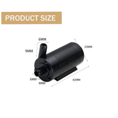 SIPYTOPF micro pump demonstrates water flow of 80-120 L/H for steady circulation.