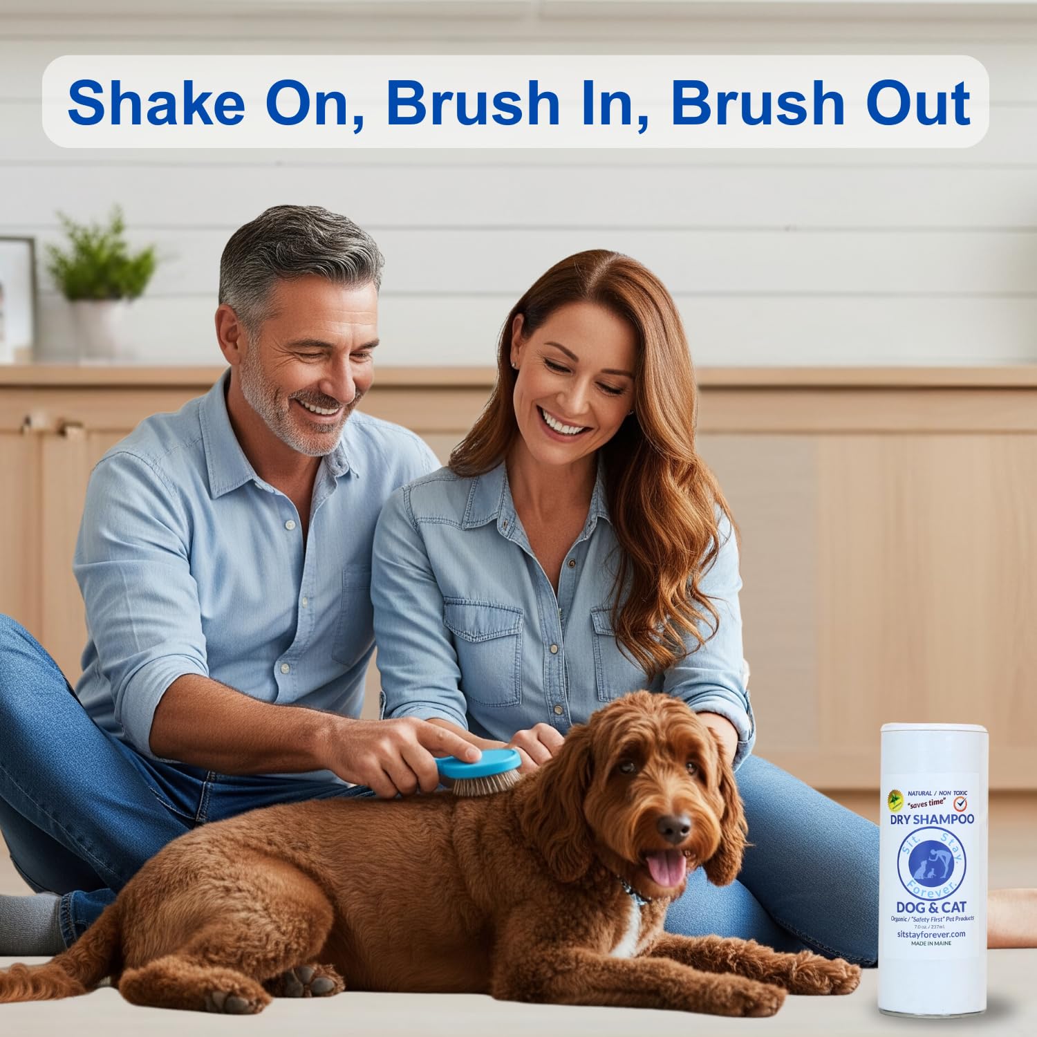Sit. Stay. Forever. no-rinse convenience for pet grooming.