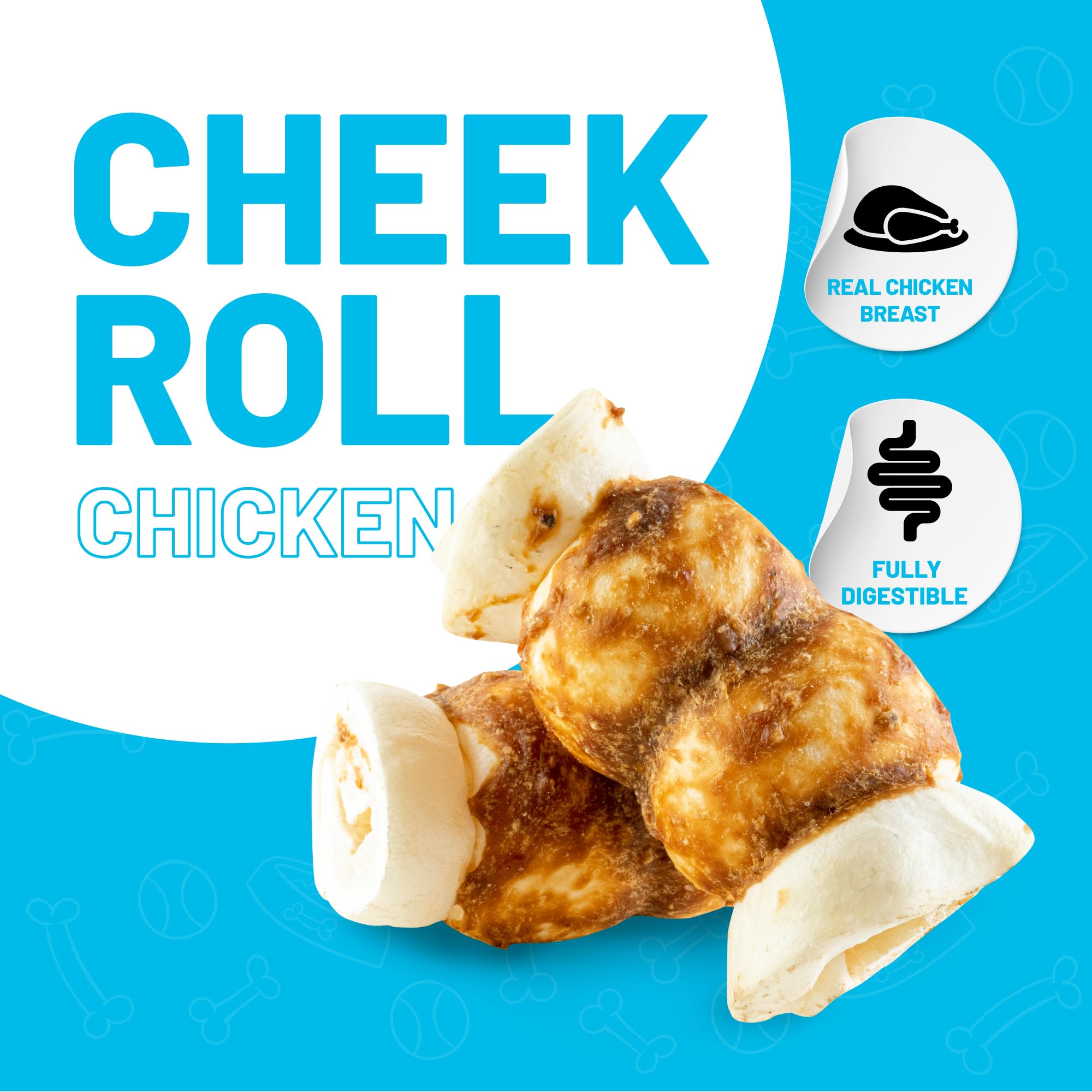 SITKA Beef Cheek Rolls dog-chewing close-up shows durable chew texture for hours.