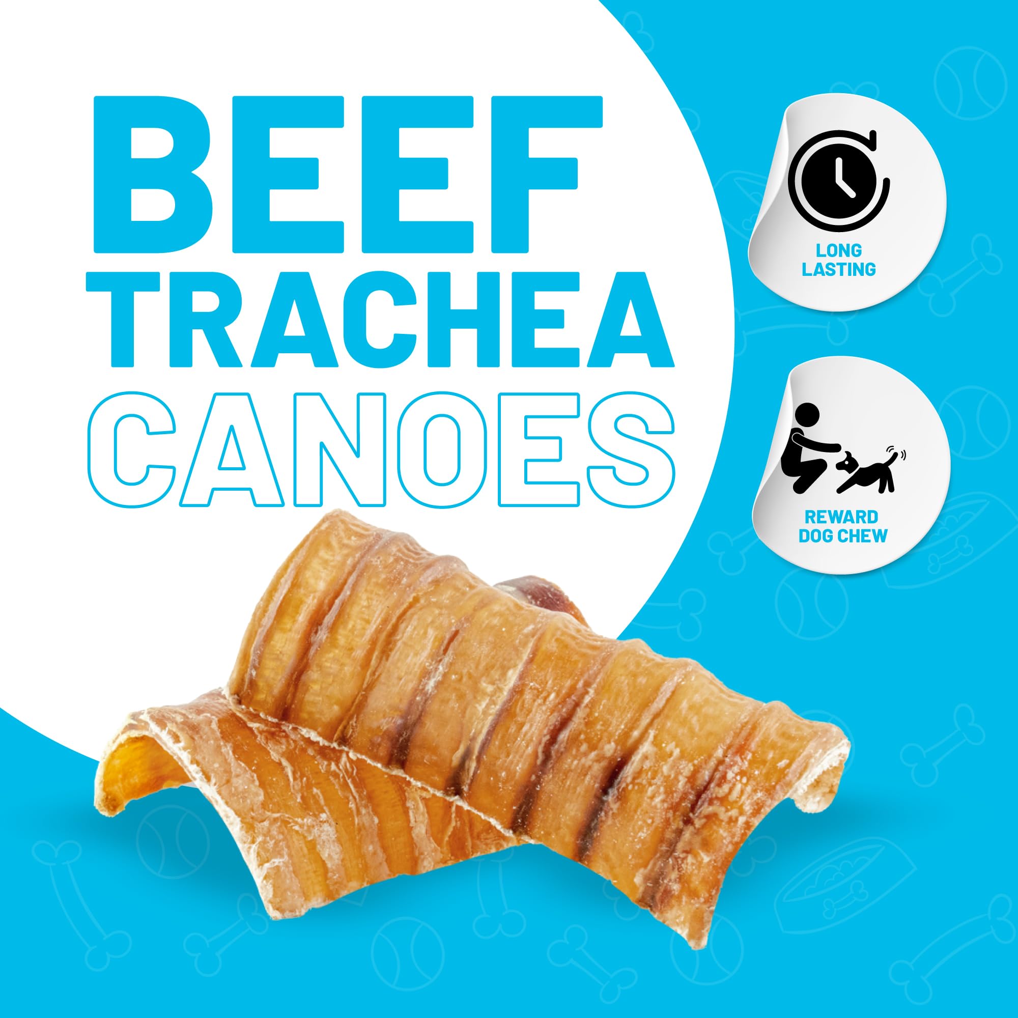 Sitka Beef Trachea Canoes closeup shows crunchy texture for dental care.