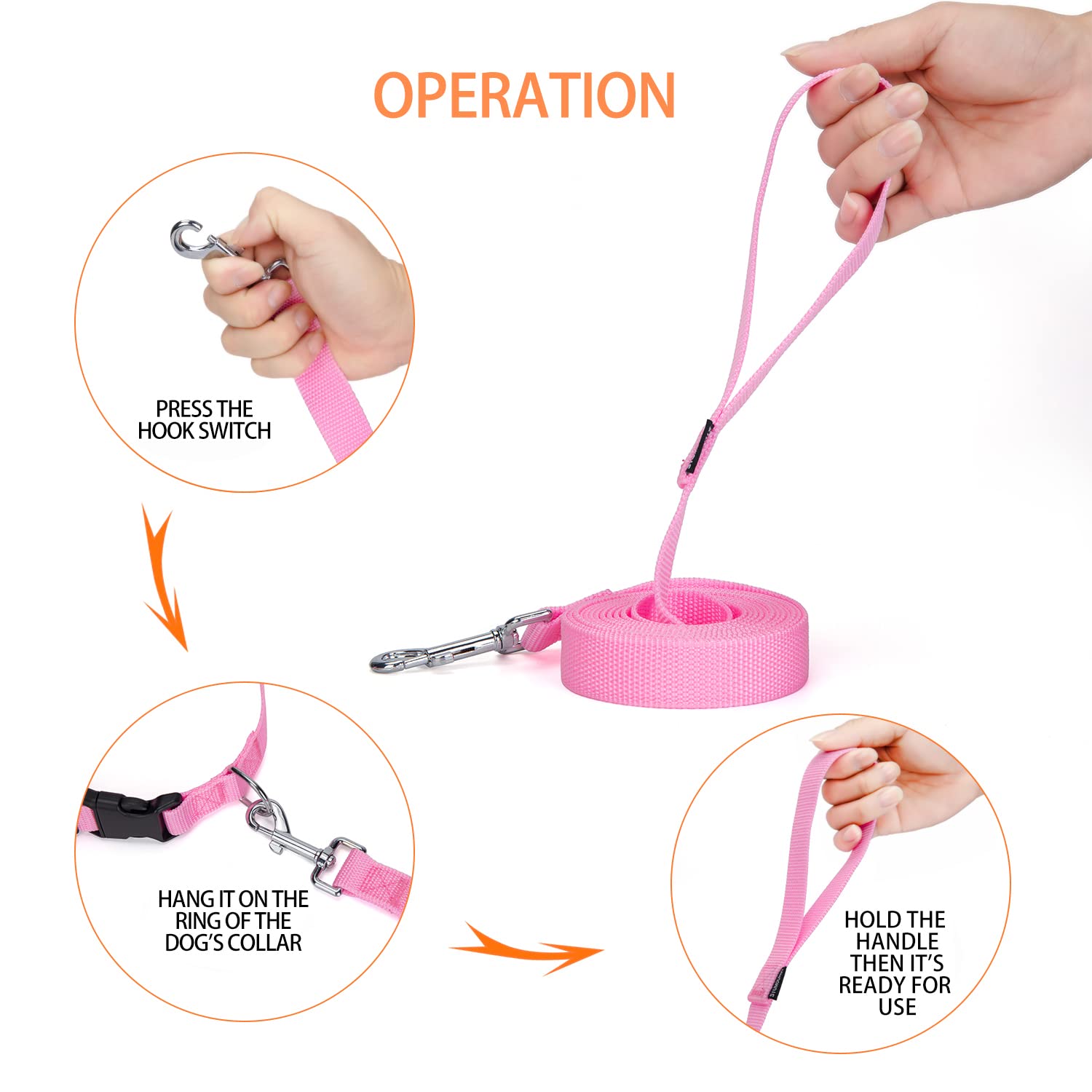 Siumouhoi 360 swivel snap hook image demonstrates tangle-free leash attachment.