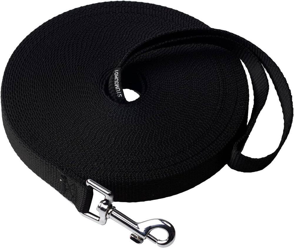 Siumouhoi dog recall leash 15ft black for backyard training sessions