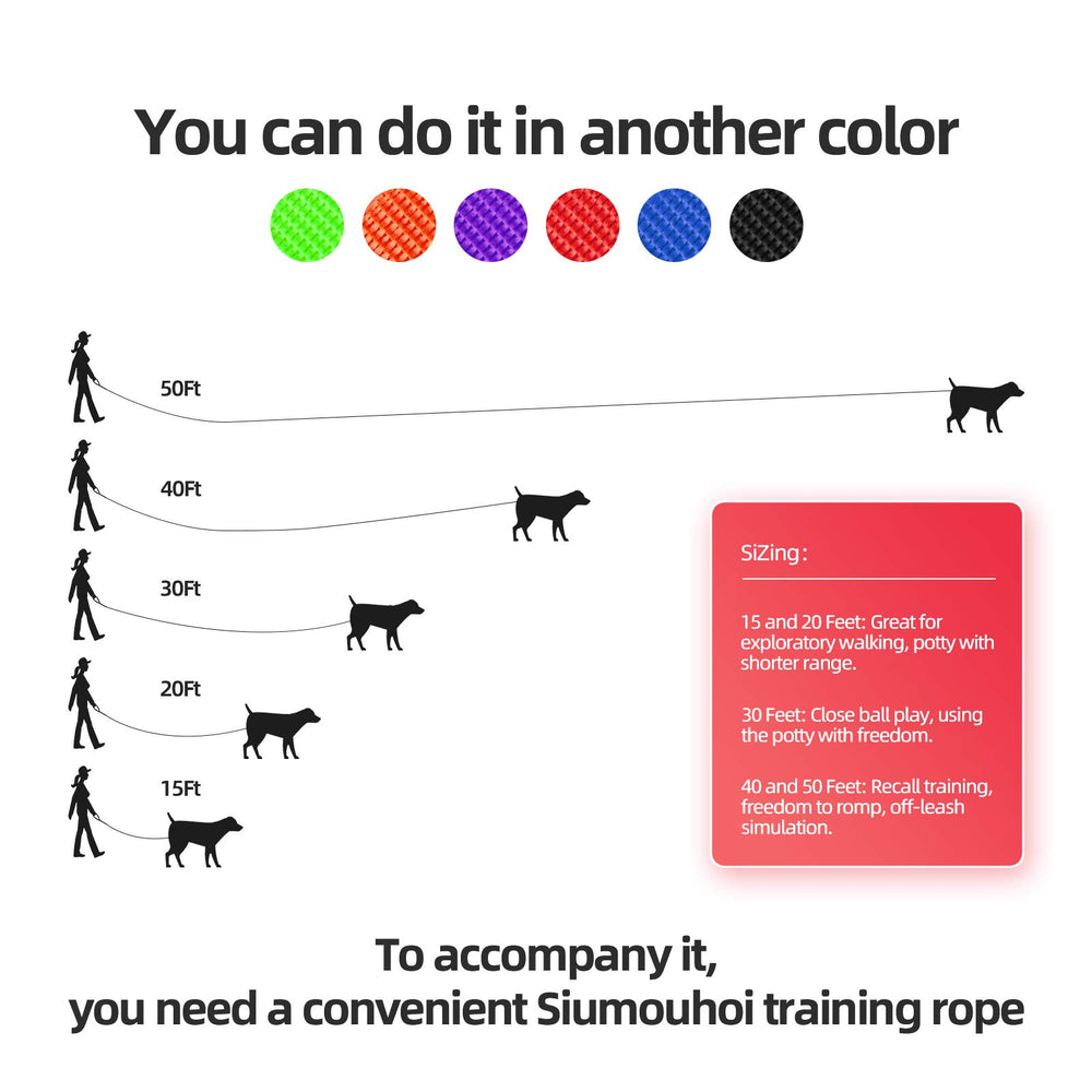 Siumouhoi hiking camping dog leash demonstrating expansion for exploration.