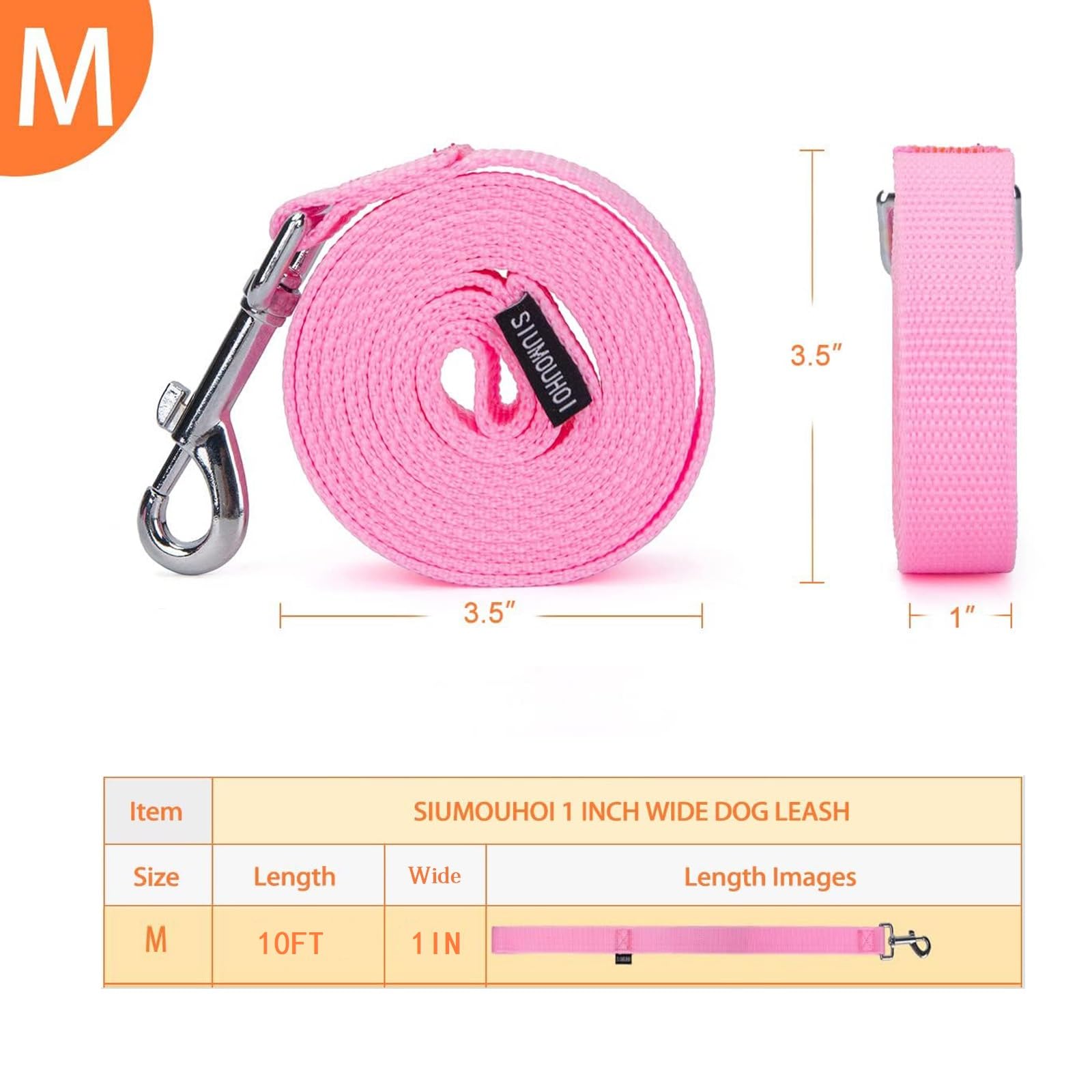 Siumouhoi nylon dog leash 10ft texture image highlighting durable weave for daily walks.