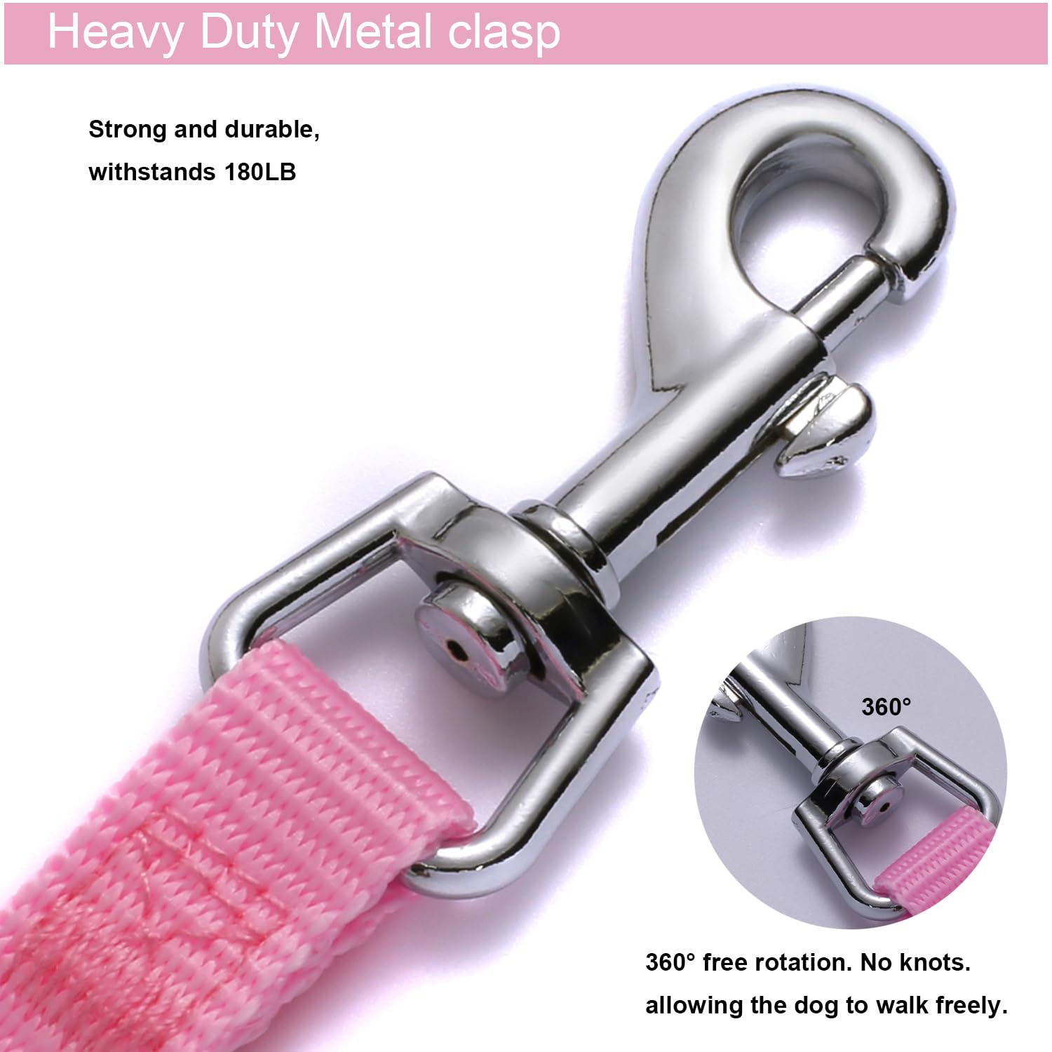 Siumouhoi nylon dog lead with zigzag stitching for reinforcement