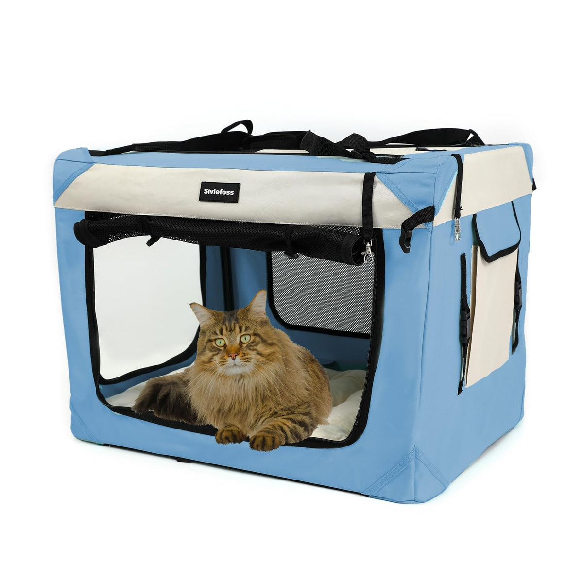 Sivlefoss collapsible travel crate open-view for easy storage and transport.