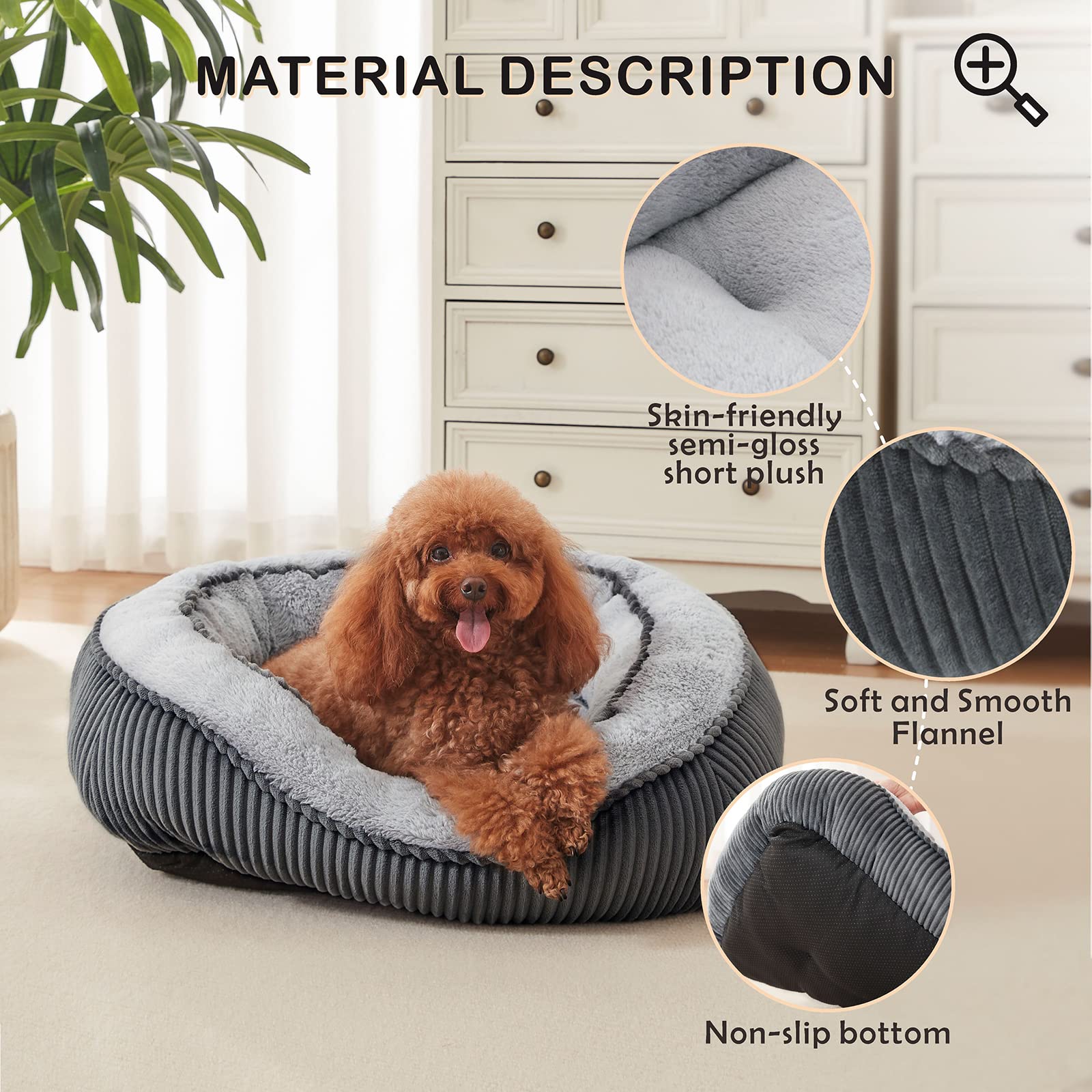 SIWA MARY large 30x24x9 bed fits dogs up to 40 lbs