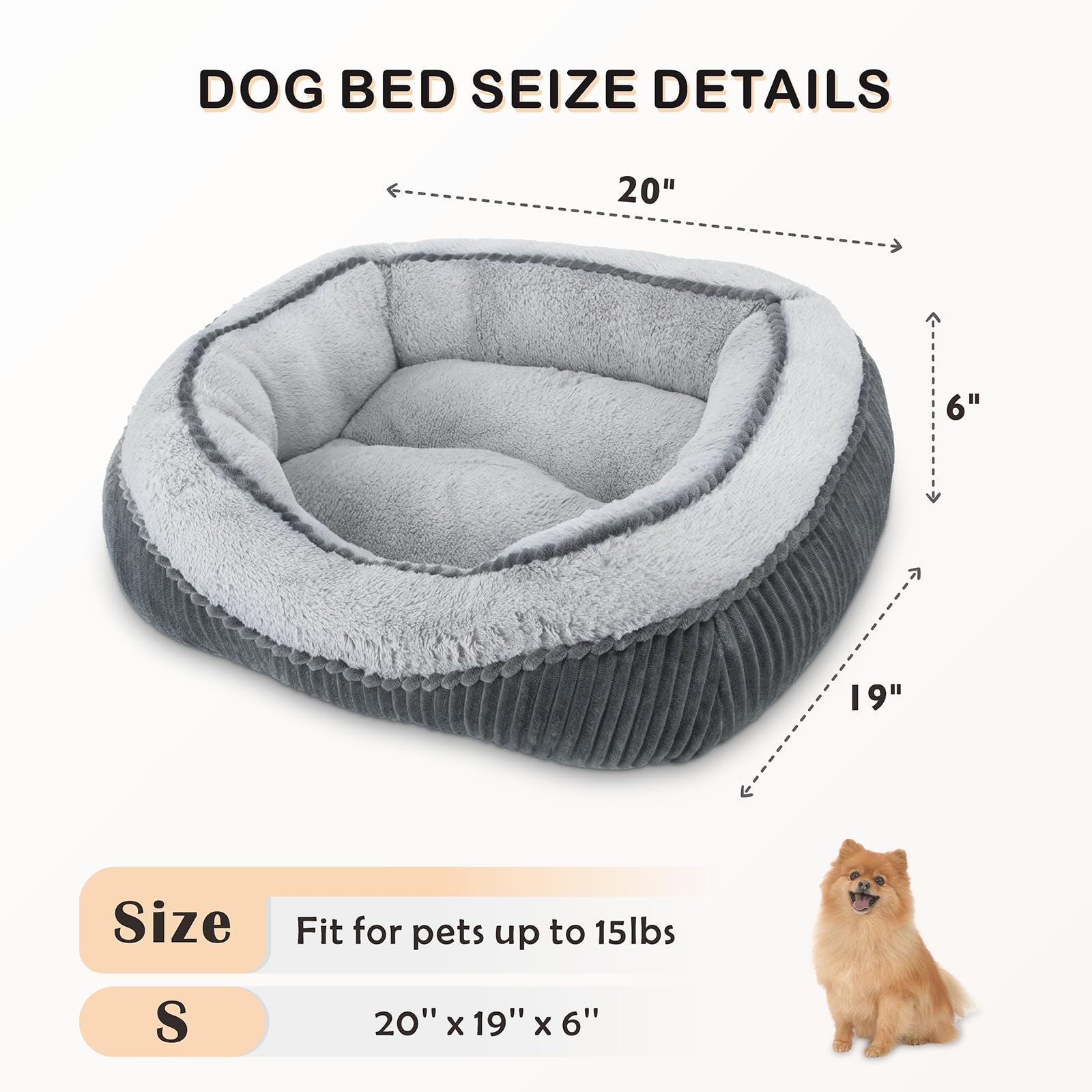 SIWA MARY dog bed 100% PP cotton fill cushions joints softly