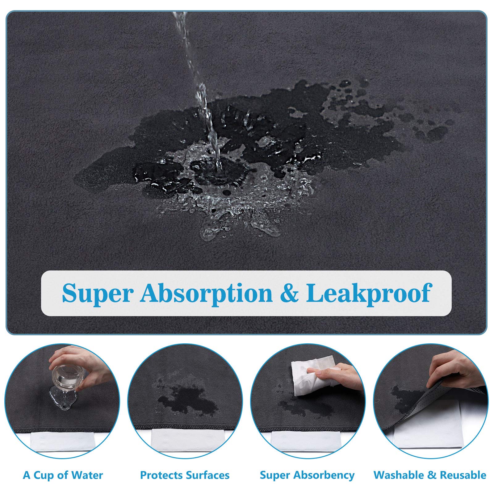 SIWA MARY pee pad features non-slip bottom to stay in place on any floor.