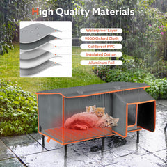 SIWA MARY weatherproof cat house roof angle view preventing water pooling.